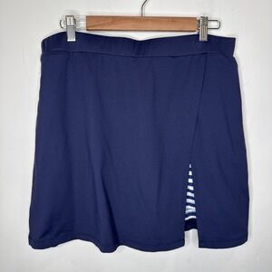 J. McLaughlin Skort Skirt Catalina Cloth Performance Athletic Navy Stripe Pull L